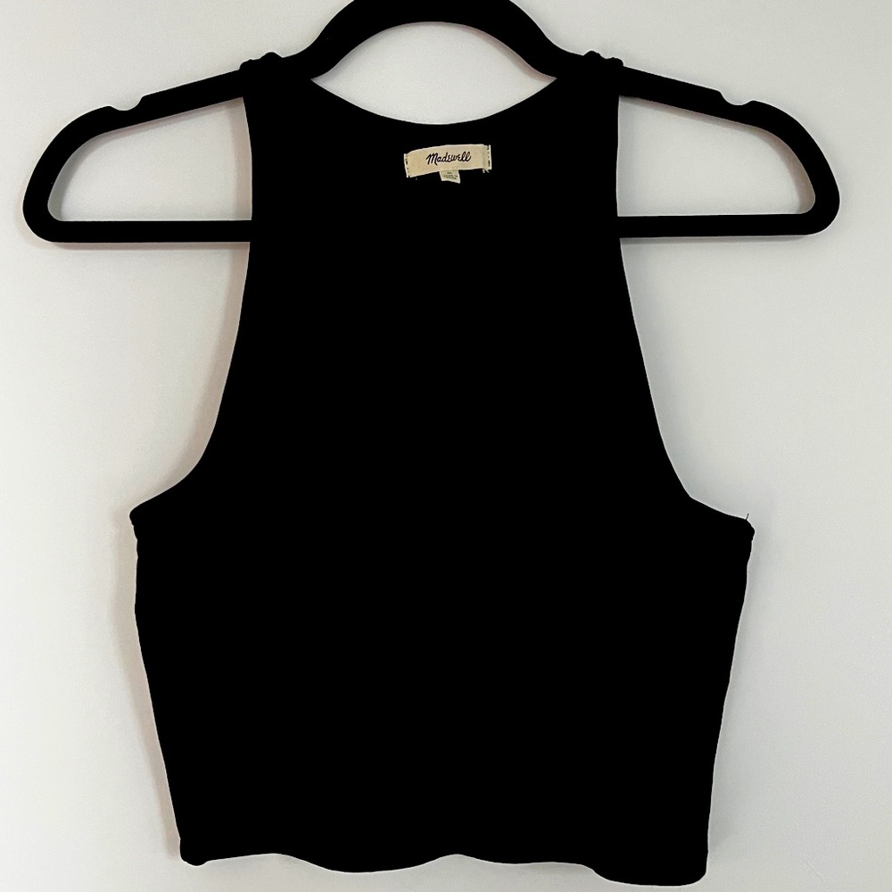 Madewell black tank crop top - medium